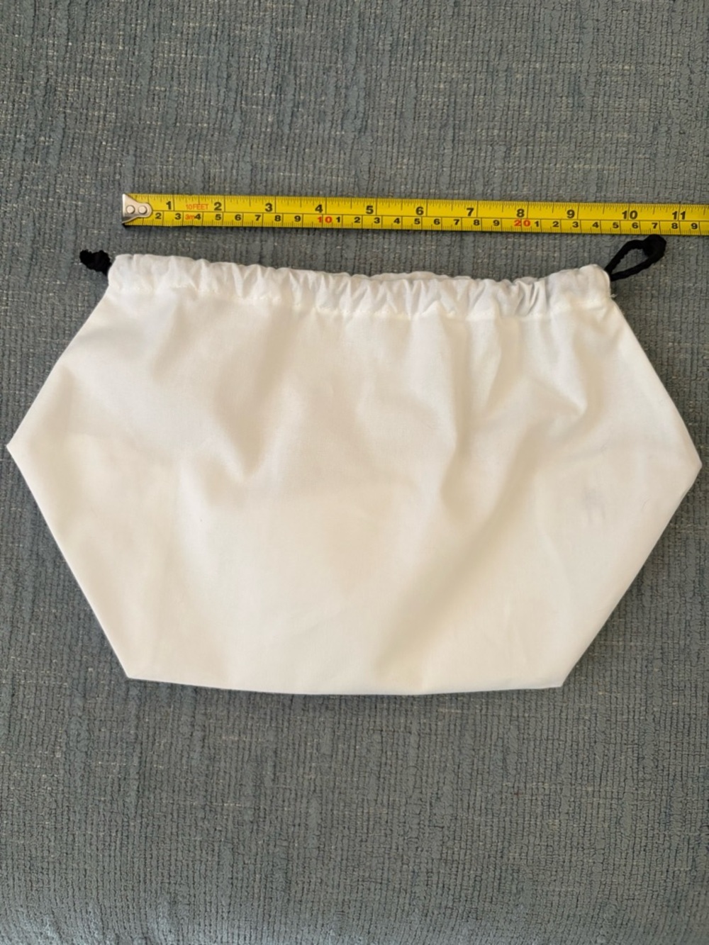 CHANEL White Drawstring Dust Bag with Black Logo - Picture 2 of 4